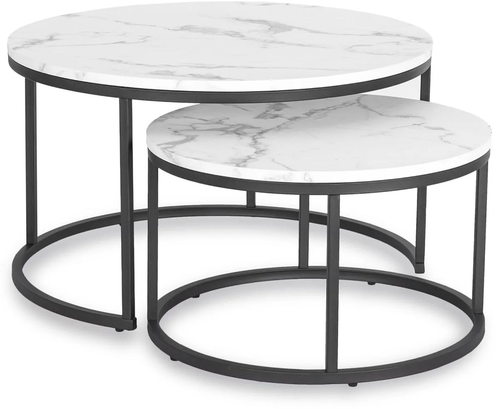 Dohányzóasztal Szett, Fehér Márvány DAFNE MAX