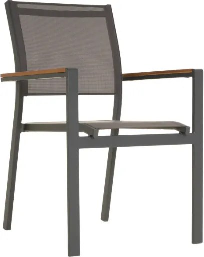 Kerti egymásra rakható fém szék 2 db szett antracit