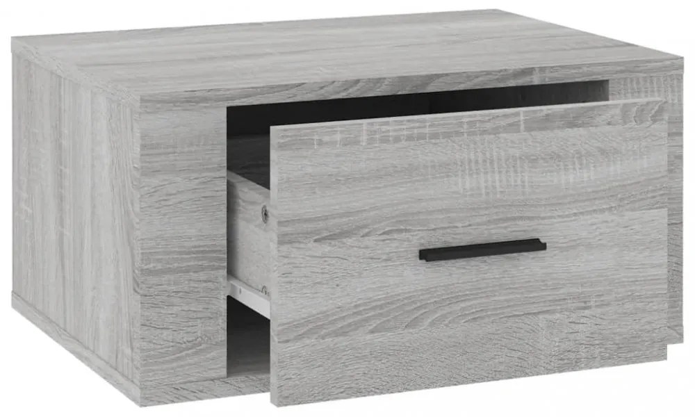 2 db szürke sonoma falra szerelhető éjjeliszekrény 50x36x25 cm