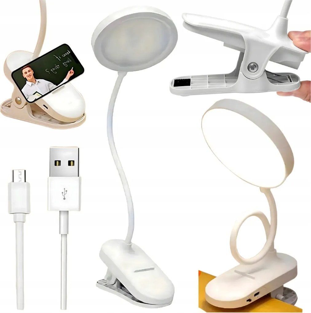 Vezeték Nélküli Led Lámpa Csiptetős Hordozható Éjszakai Olvasó Íróasztal Ágy