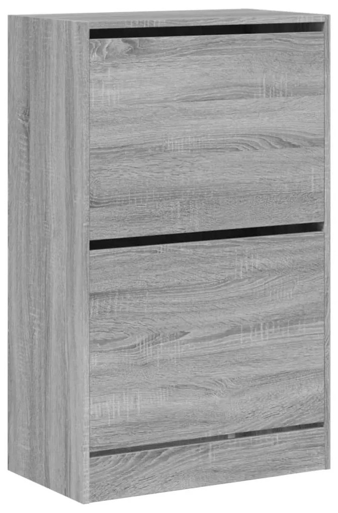 szürke sonoma színű szerelt fa cipőszekrény 60 x 34 x 96,5 cm