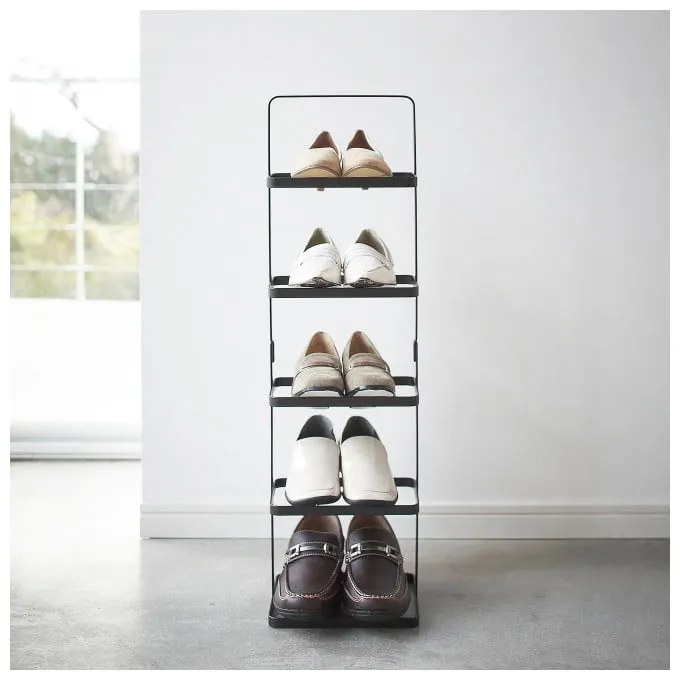 Fekete fém cipőtartó állvány Tower Shoe Rack – YAMAZAKI