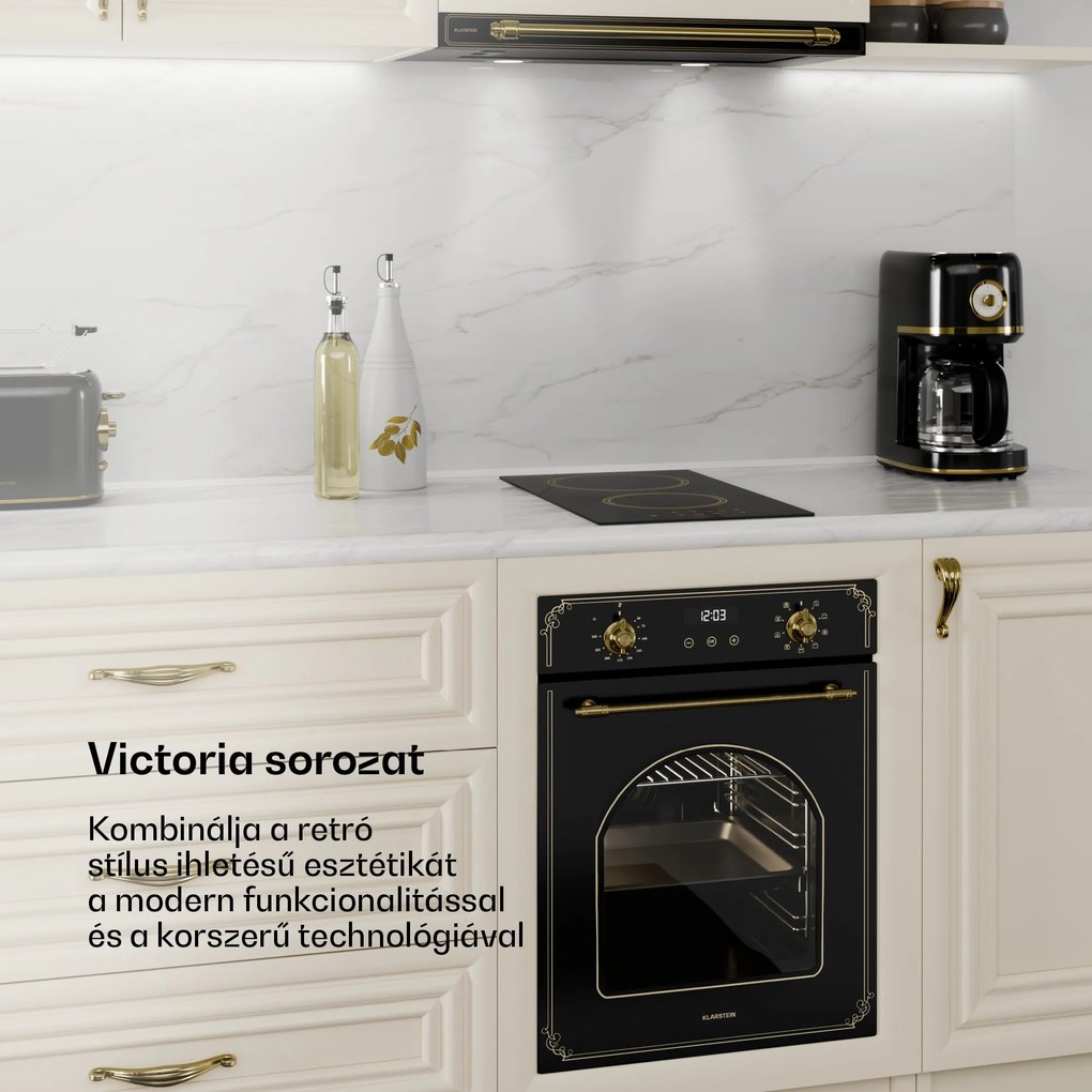 Klarstein Victoria kerámia főzőlap, 2 zónás, elegáns, időtálló, 3000 W, 30 cm