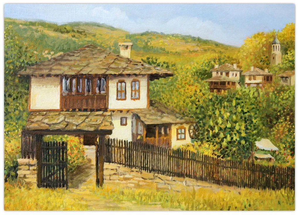 Kép - Házak nyáron (70x50 cm)