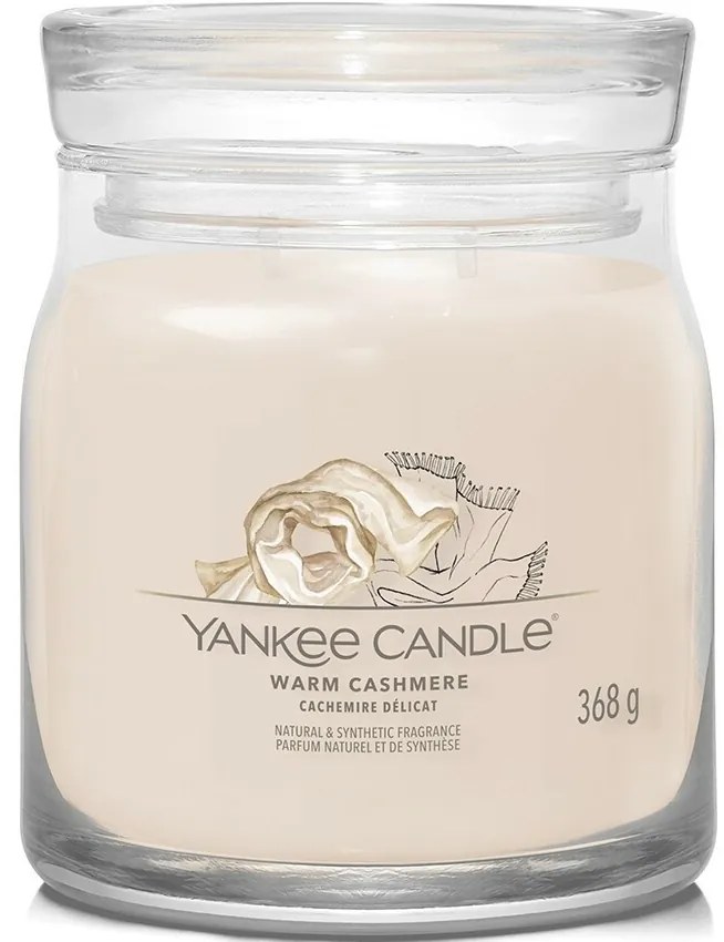 Yankee Candle Signature Warm Cashmere illatos gyertya közepes üvegben, 368 g, M