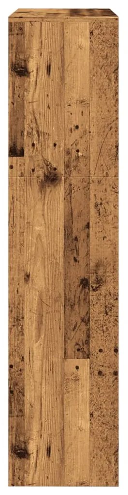 3 szintes antik fa színű fa elválasztó könyvespolc 123x29x123cm