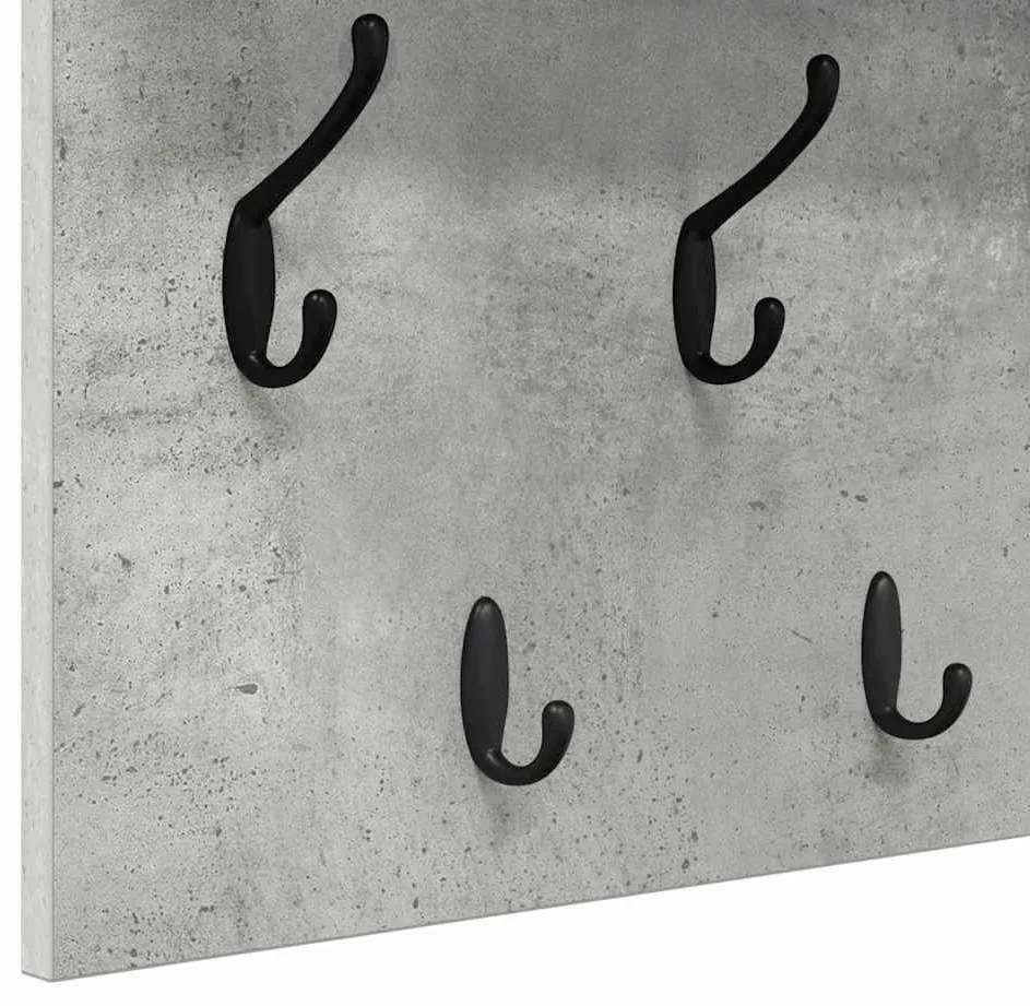 Fali Kabáthorog polcokkal Beton szürke 80 x 40 x 12 cm Faanyag