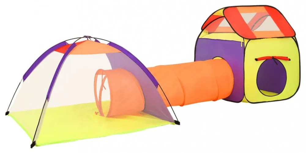 többszínű gyerekjátszósátor 250 labdával 338 x 123 x 111 cm