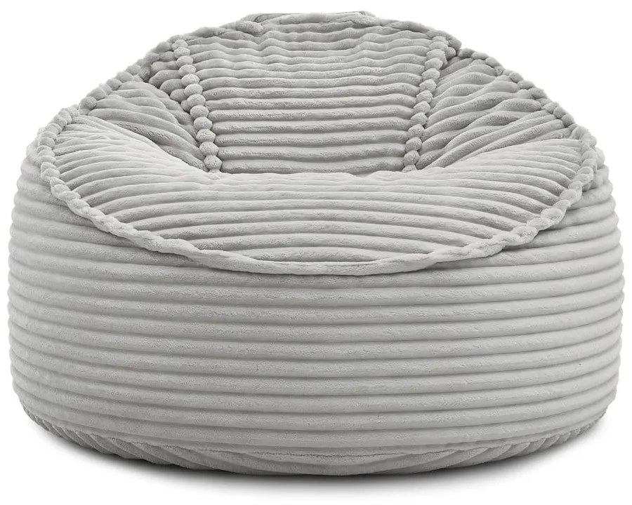 Világosszürke kordbársony babzsákfotel Socrate – Bobochic Paris