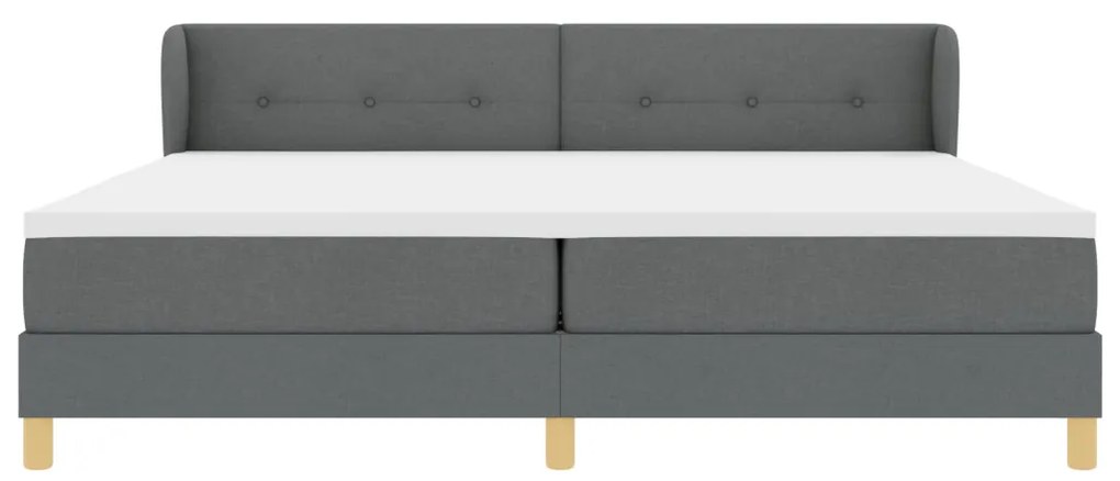 Boxspring Ágy Matraccal - Sötétszürke, 200x200 cm Szövet