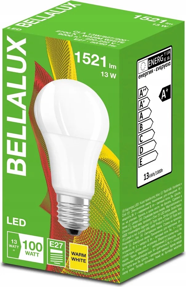 Bellalux Led izzó A60 E27 13W 100W 1521lm 2700K