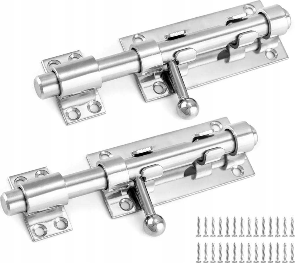 2 x Kerek tolózár keskeny 12x160mm Rozsdamentes acél 304