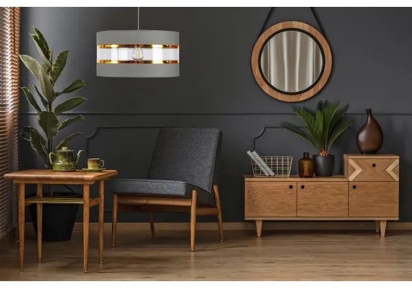 Csillár zsinóron LIND 1xE27/60W/230V szürke