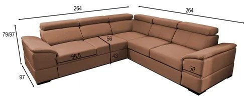 Univerzális sarokülőgarnitúra, ággyá nyitható, tárolóval GRANADA barna