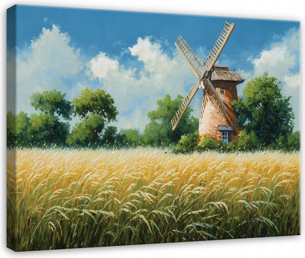 Vászonkép Rét Szélmalom Természet Hálószoba Nappali Konyha Vászon 60x40