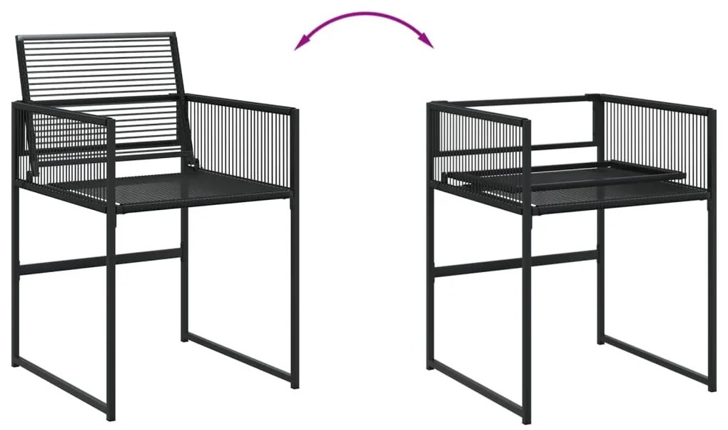 13 részes fekete polyrattan kerti étkezőgarnitúra