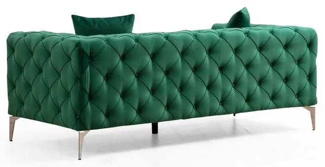 Sötétzöld bársony kanapé 197 cm Como – Artie