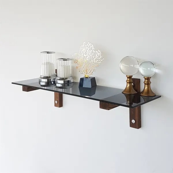 Fali polc 85x25 cm fenyő/fekete