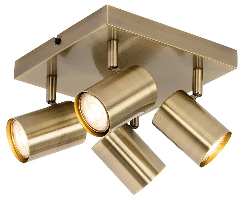 Modern mennyezeti lámpa bronz 4-lámpás állítható téglalap alakú - Jeana