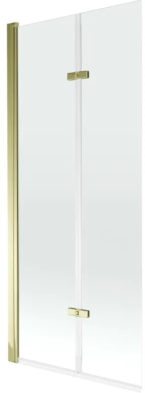 Mexen Castor 2 szárnyas kádparaván 80 x 150 cm, Átlátszó, Arany - 892-080-002-50-00