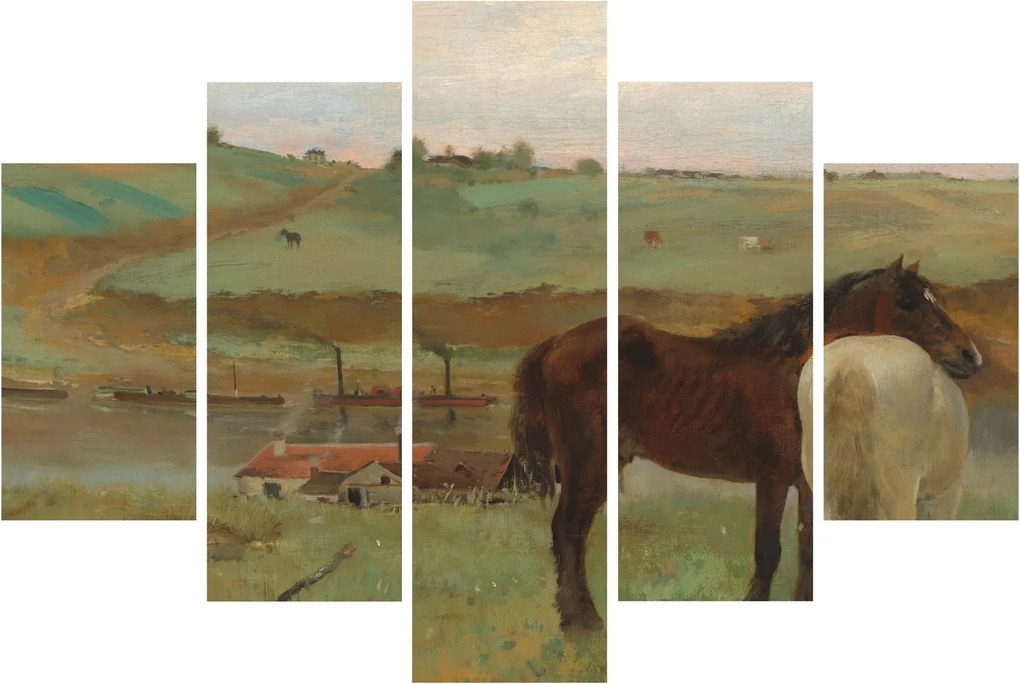 Kép - Edgar Degas, Horses in a Meadow, reprodukciók (150x105 cm)