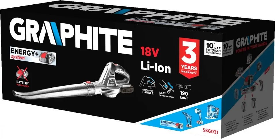 Akkus Lombfúvó 18V Li-I Akkunélkül Graphite