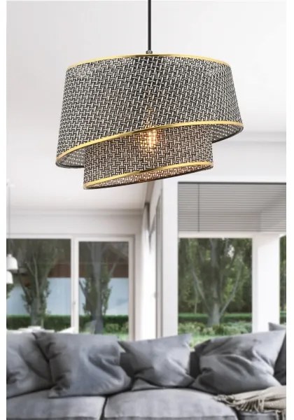 BARETTE függőlámpa kábellel 1xE27/60W/230V szürke/arany