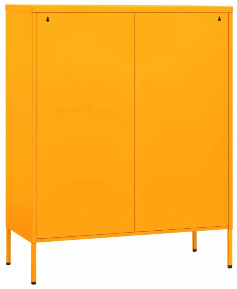 mustársárga acél tárolószekrény 80 x 35 x 101,5 cm