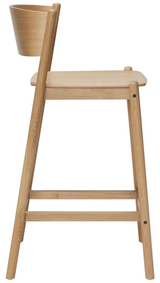 Natúr színű bárszék tölgyfa dekorral (ülésmagasság 75 cm) Oblique – Hübsch