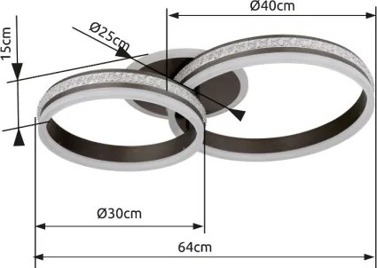 GLOBO 67314-50 GROUNI Modern LED Mennyezeti Lámpa IP20