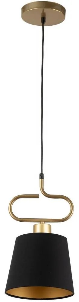 Csillár zsinóron VOLUTTO 1xE27/60W/230V fekete/réz