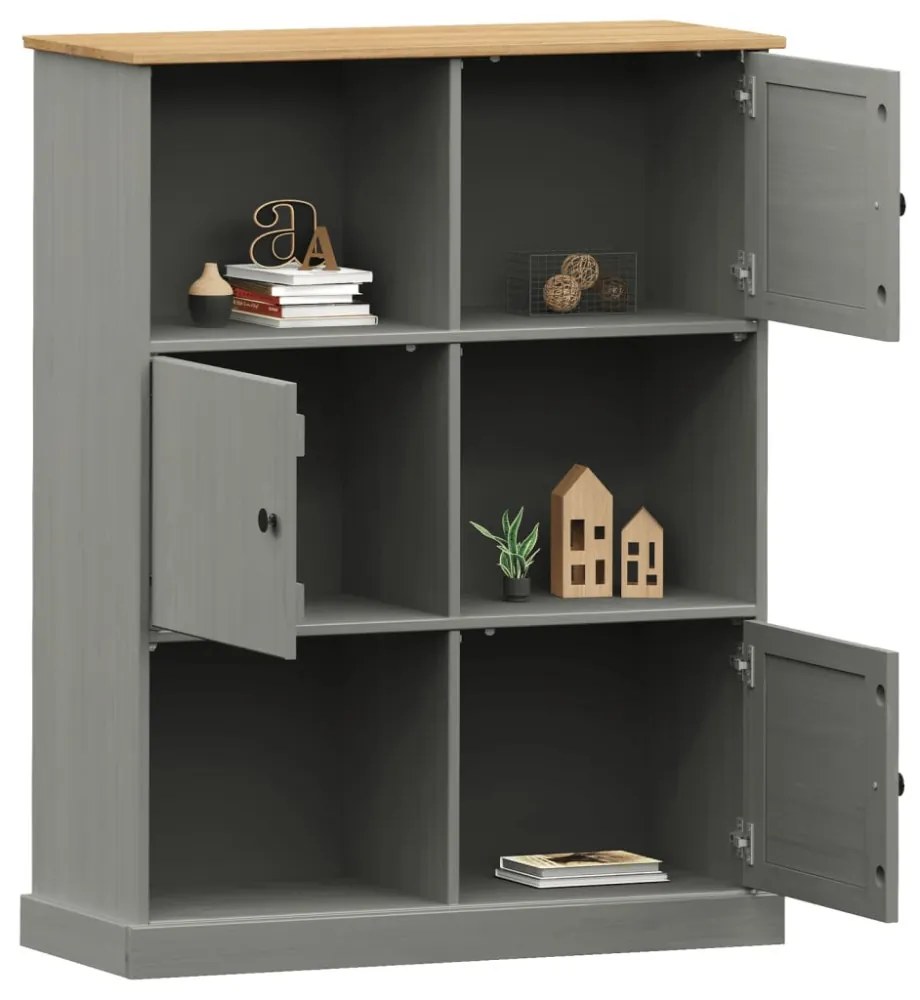 VIGO tömör fenyőfa könyvespolc 90x35x114,5 cm