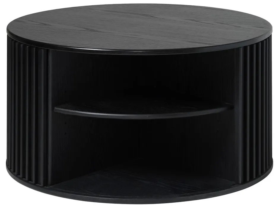 Fekete kerek dohányzóasztal ø 85 cm Siena – Unique Furniture