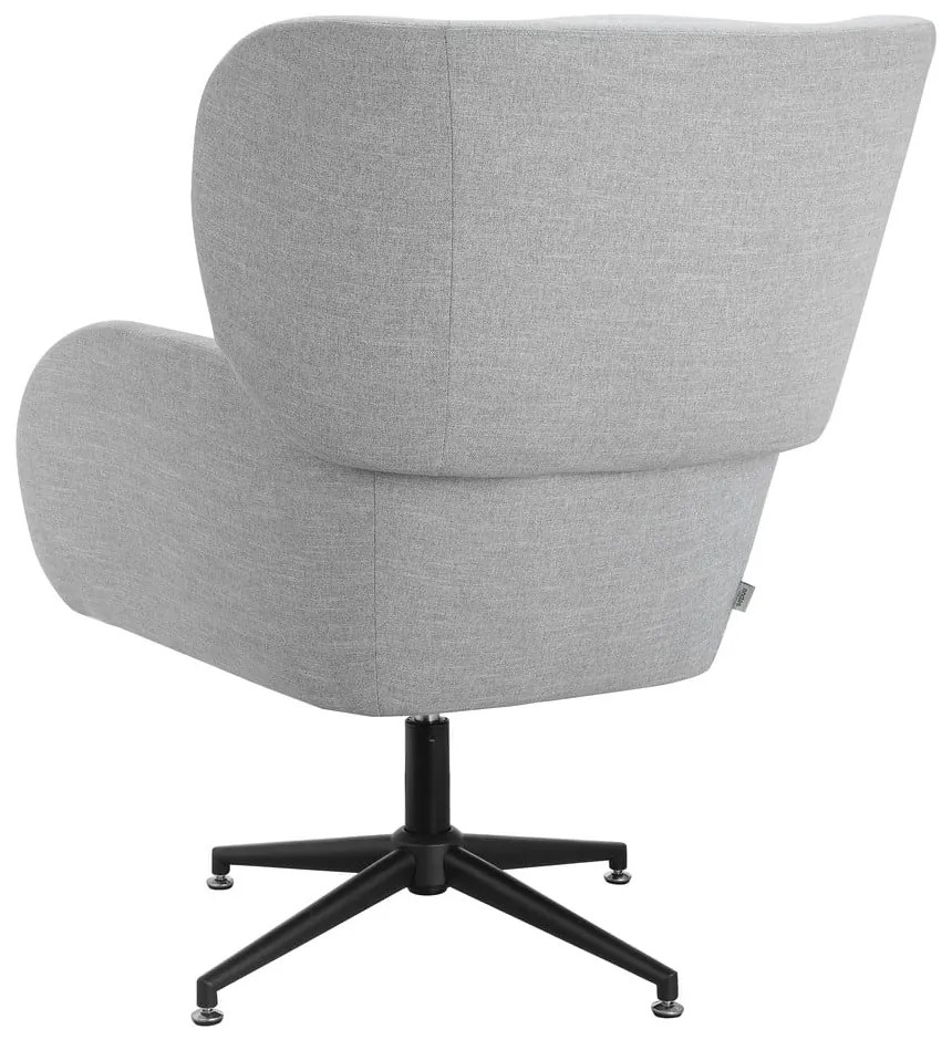 Világosszürke bársony füles fotel Vanessa – Støraa