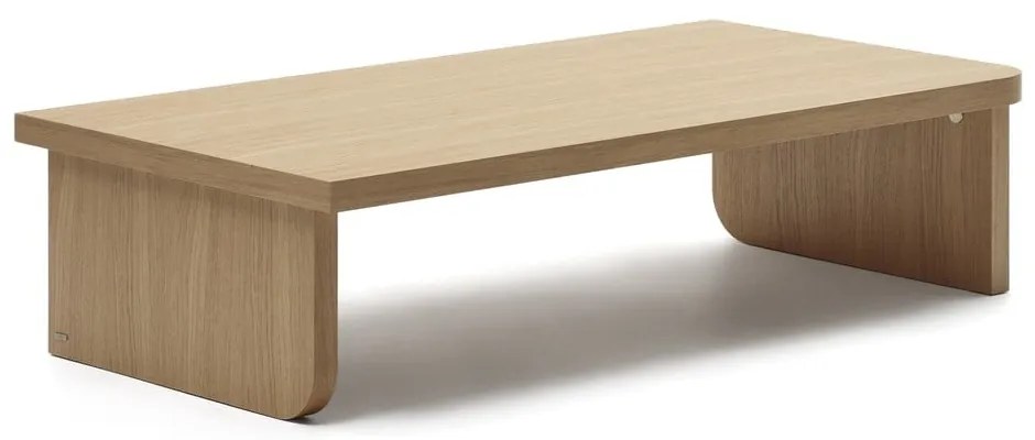 Natúr színű dohányzóasztal tölgyfa dekorral 75x140 cm Oaq – Kave Home