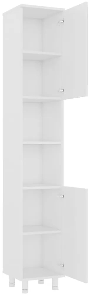 Fehér szerelt fa fürdőszobaszekrény 30 x 30 x 179 cm