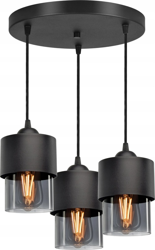 Függő lámpa Csillár lámpabúra Fém Üveg Grafit