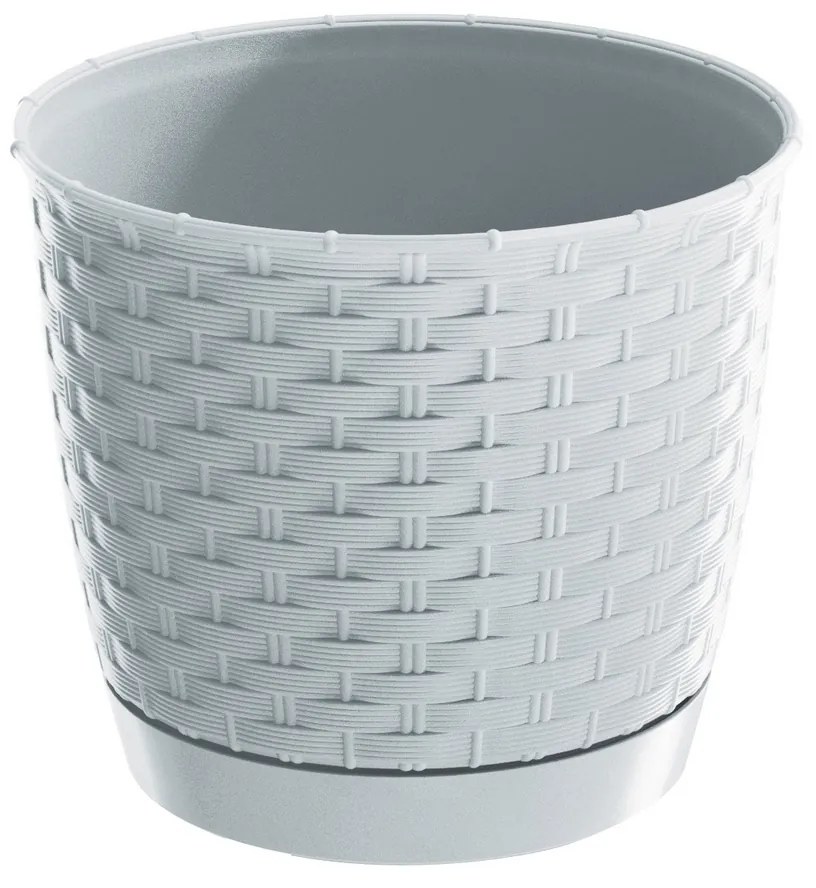 Ratolla Round műanyag virágtartó, fehér, átmérő: 16,5 cm, 16,5 cm átmérő