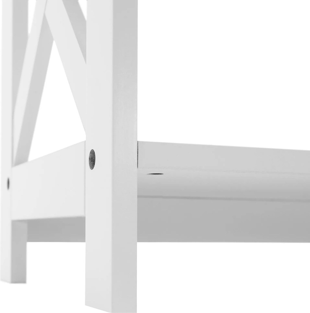 Konzolasztal, fehér, LOMIR