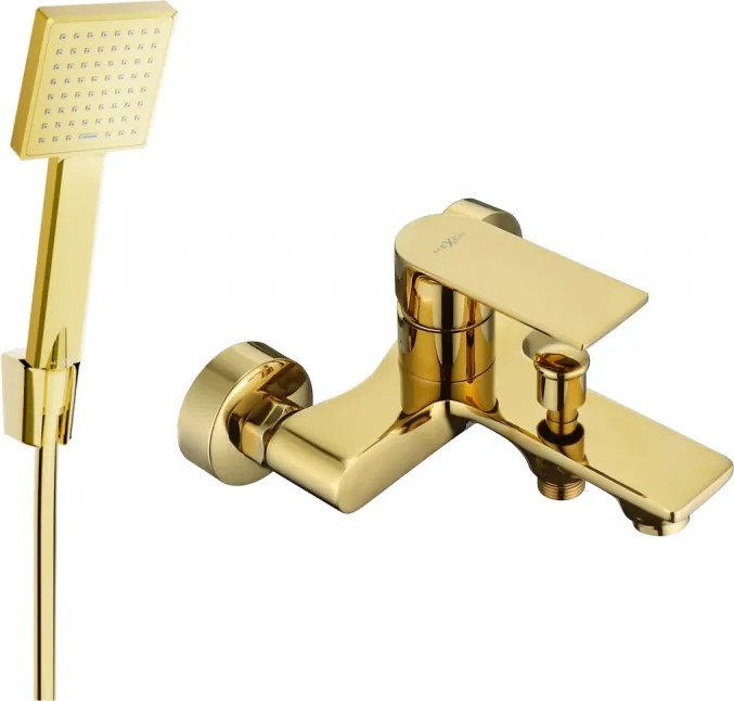 Mexen Royo R45 kádcsaptelep zuhanykészlettel, arany - 7223R45-50