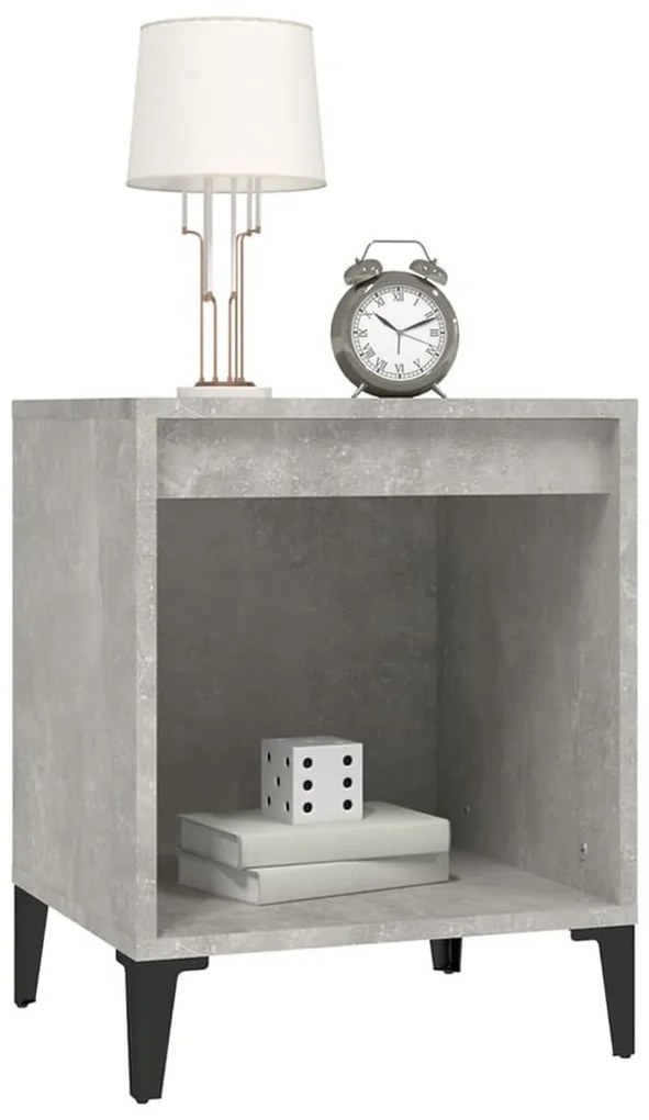 2 db betonszürke éjjeliszekrény 40x35x50 cm