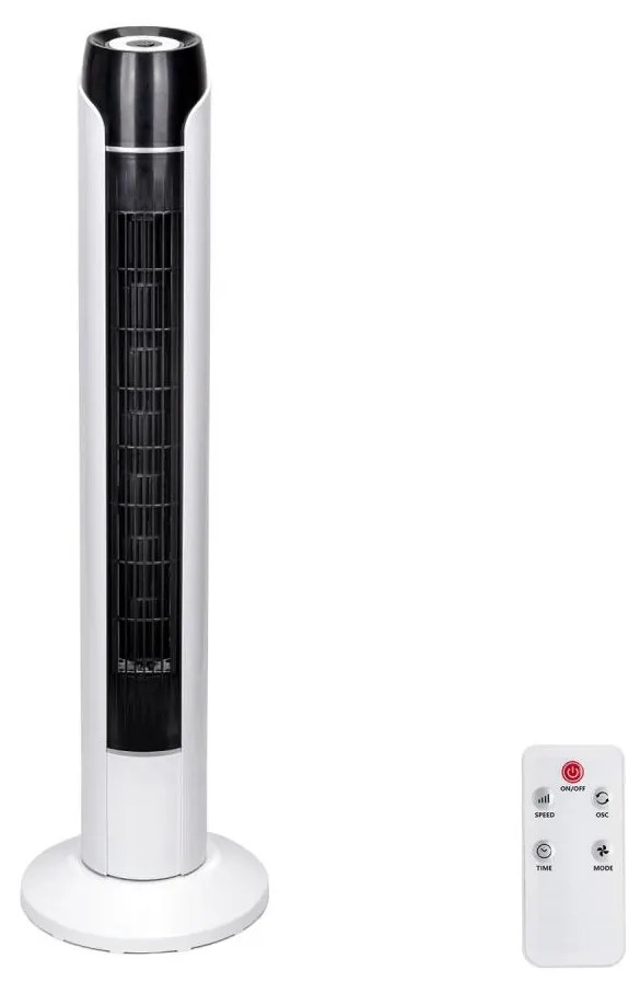 Aigostar B.V. Aigostar - Torony ventilátor 50W/230V fekete/fehér + távirányító AI1130