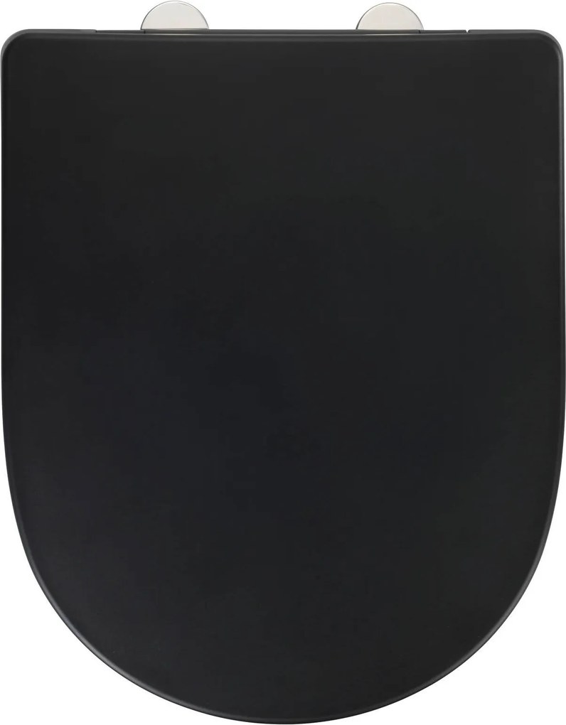 Wc-ülőke Szabadon Ereszkedő Duroplast Csendes Fekete 36,5X45 CM Wenko