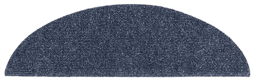 20 db öntapadós lépcsőszőnyeg, kék, félkör alakú, 56 x 17 x 3 cm