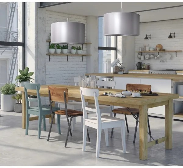 Duolla - Csillár zsinóron CANNES 1xE27/15W/230V á. 45 cm ezüst