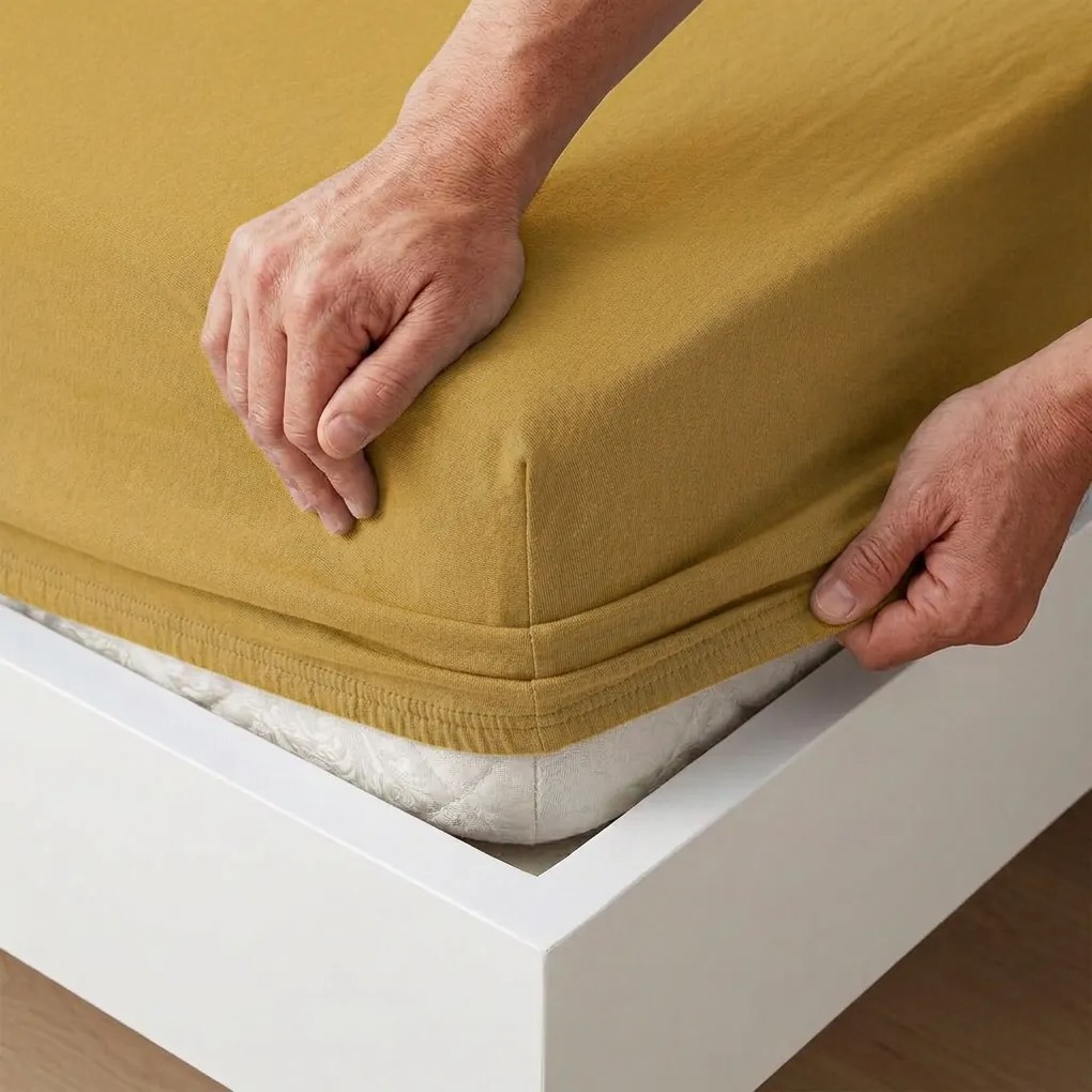 4Home IDEAL jersey lepedő mustár, 200–220 x 200 cm, 200–220 x 200 cm