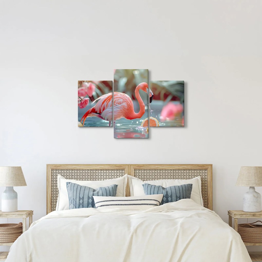 Kép - Flamingó a tóban (90x60 cm)