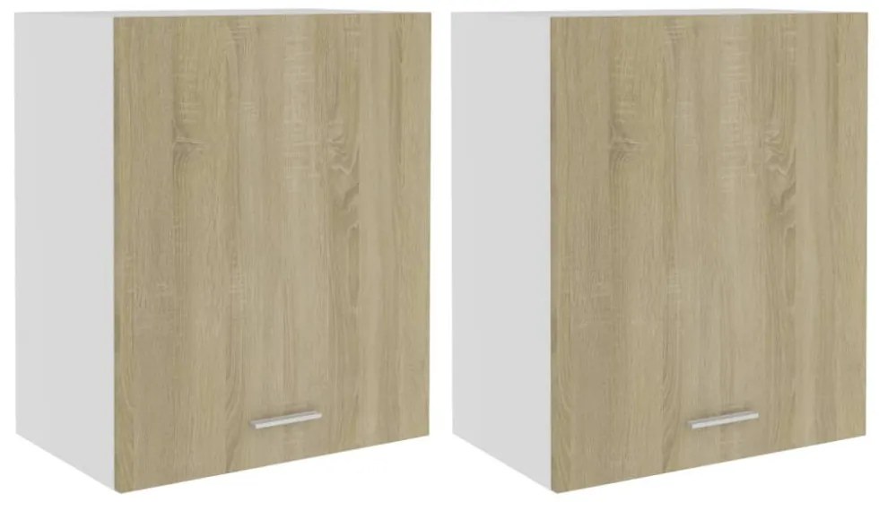 2 db sonoma tölgy színű szerelt fa függő szekrény 50x31x60 cm