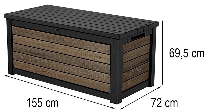 Decocoat műanyag kerti láda 630 L