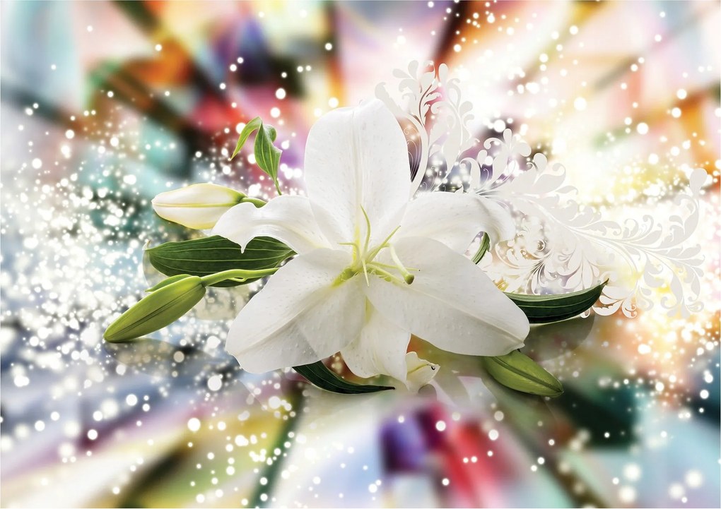 Flizelin fotótapéta Fehér liliom Elegancia és nyugalom 200x140 +ragasztó